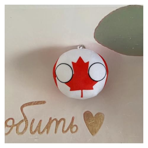 QXXKJDF 7,9 Zoll, 3,9 Zoll Polnischer Ball, Country Ball, Pakistan, Frankreich, Kanada, EU, Plüschtier, Country Balls, (Canada,3.7in) von QXXKJDF