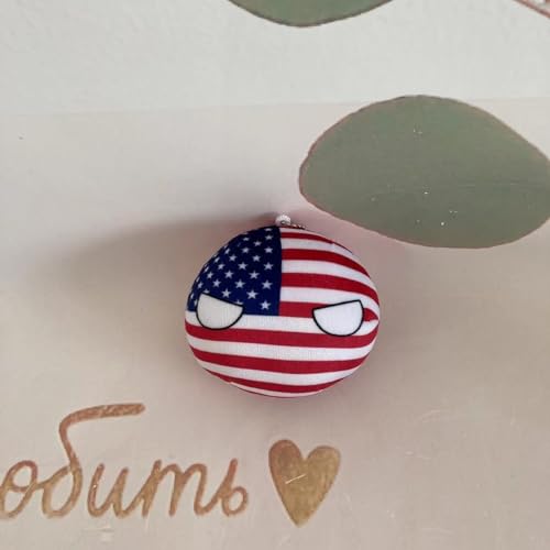 QXXKJDF 7,9 Zoll, 3,9 Zoll polnische Bälle, Country Ball, Japan, Ukraine, USA, Mexiko, Plüschtier, Country Balls(America1,3.7in) von QXXKJDF
