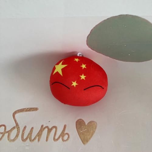 QXXKJDF 7,9 Zoll, 3,9 Zoll polnische Bälle, Country Ball, Japan, Ukraine, USA, Mexiko, Plüschtier, Country Balls(China,7.8in) von QXXKJDF