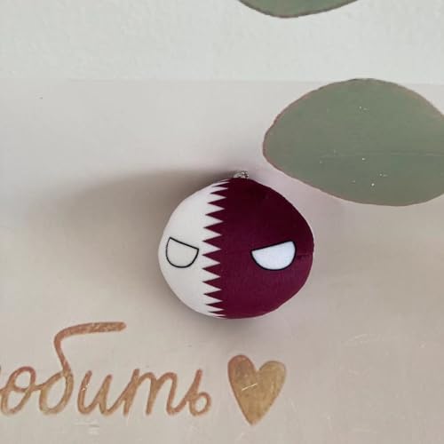 QXXKJDF 7,9 Zoll, 3,9 Zoll polnische Bälle, Country Ball, Japan, Ukraine, USA, Mexiko, Plüschtier, Country Balls(Qatar,3.7in) von QXXKJDF
