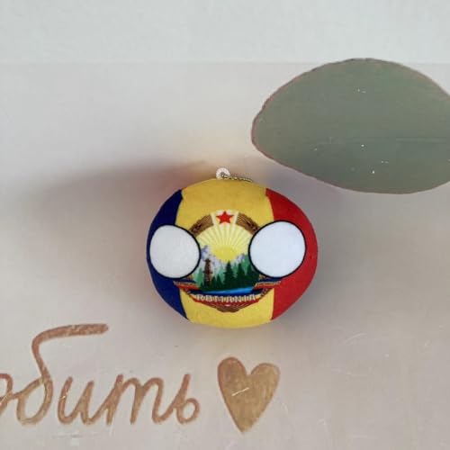 QXXKJDF 7,9 Zoll, 3,9 Zoll polnische Bälle, Country Ball, Japan, Ukraine, USA, Mexiko, Plüschtier, Country Balls(Romania,7.8in) von QXXKJDF