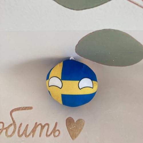 QXXKJDF 7,9 Zoll, 3,9 Zoll polnische Bälle, Country Ball, Japan, Ukraine, USA, Mexiko, Plüschtier, Country Balls(Sweden,3.7in) von QXXKJDF