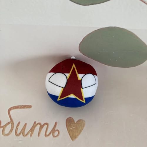 QXXKJDF 7,9 Zoll, 3,9 Zoll polnische Bälle, Country Ball, Japan, Ukraine, USA, Mexiko, Plüschtier, Country Balls(Yugoslavia,7.8in) von QXXKJDF