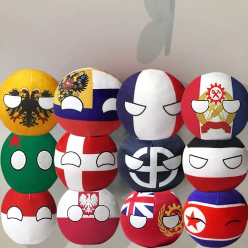 QXXKJDF 7,9 Zoll 3,9 Zoll Country-Bälle, Plüsch, Deutschland, Fidschi, Kongo, Mexiko, Kanada, Kongo, Plüschtiere, Country-Ball(12PC,7.8in) von QXXKJDF