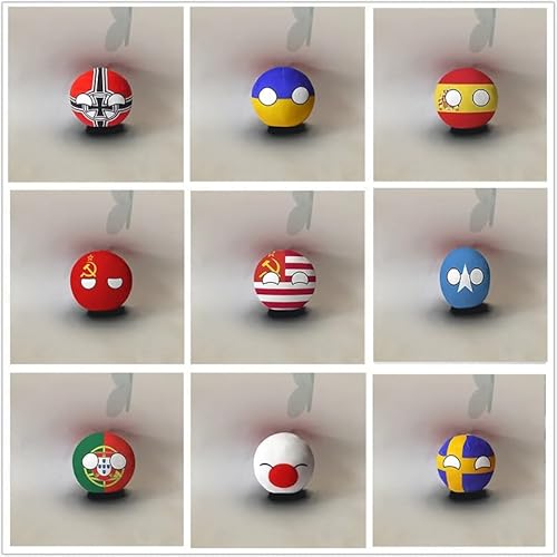 QXXKJDF 7,9 Zoll 3,9 Zoll Country-Bälle, Plüsch, Deutschland, Fidschi, Kongo, Mexiko, Kanada, Kongo, Plüschtiere, Country-Ball(9PC2,7.8in) von QXXKJDF