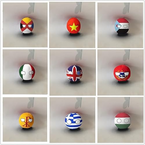 QXXKJDF 7,9 Zoll 3,9 Zoll Country-Bälle, Plüsch, Deutschland, Fidschi, Kongo, Mexiko, Kanada, Kongo, Plüschtiere, Country-Ball(9PC3,3.7in) von QXXKJDF