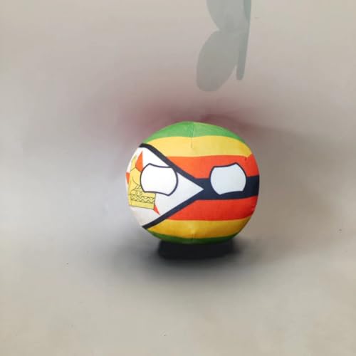 QXXKJDF 7,9 Zoll 3,9 Zoll Country-Bälle, Plüsch, Deutschland, Fidschi, Kongo, Mexiko, Kanada, Kongo, Plüschtiere, Country-Ball(Zimbabwe,7.8in) von QXXKJDF