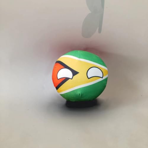 QXXKJDF 7,9 Zoll 3,9 Zoll Polnischer Ball, Country Ball, Australien, Japan, Malediven, Angola, Plüschtier, Countryballs(Guyana,3.7in) von QXXKJDF