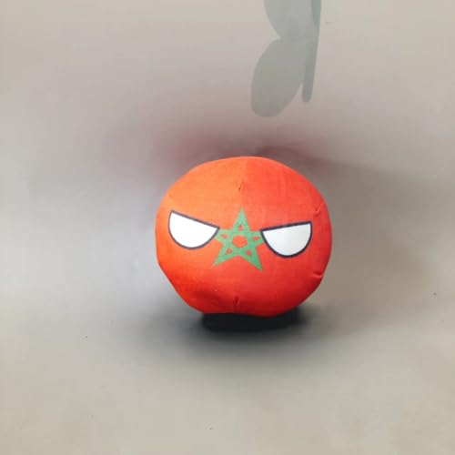 QXXKJDF 7,9 Zoll 3,9 Zoll Polnischer Ball, Country Ball, Australien, Japan, Malediven, Angola, Plüschtier, Countryballs(Morocco,7.8in) von QXXKJDF