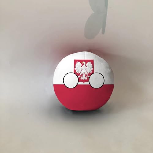 QXXKJDF 7,9 Zoll 3,9 Zoll Polnischer Ball, Country Ball, Australien, Japan, Malediven, Angola, Plüschtier, Countryballs(Poland,3.7in) von QXXKJDF