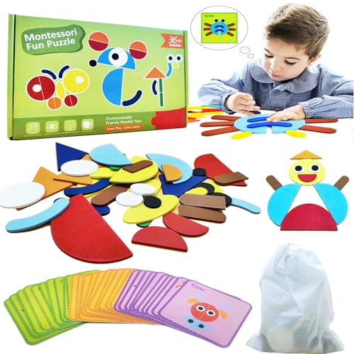 Tangram Kinder Geometrische Formen Holz Puzzles, Montessori Spielzeug ab 3 Jahre mit 30 Karten, Geeignet für 3 4 5 6 Jahre Jungen Mädchen Pädagogisches Spielzeug Einschulung Geschenk Tangram Kinder Geometrische Formen Holz Puzzles, Montessori Spielzeug ab 3 Jahre mit 30 Karten, Geeignet für 3 4 5 6 Jahre Jungen Mädchen Pädagogisches Spielzeug Einschulung Geschenk von QYDKWK