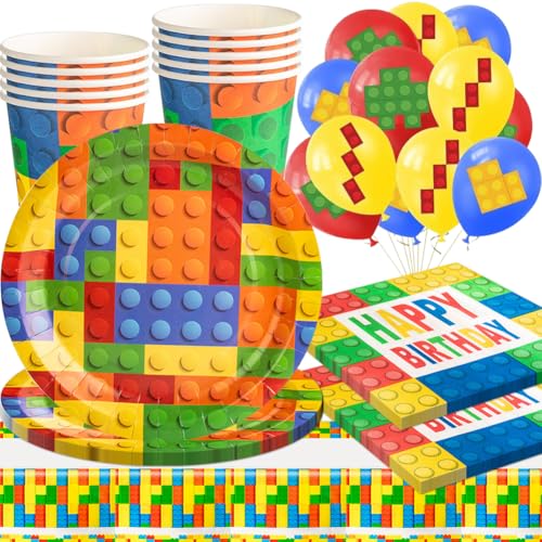 53PCS Baustein Partygeschirr,Baustein Party Dekoration,Bausteine Geburtstag Deko, Baustein Luftballons Geschen für DIY Party Geschenk für Kindergeburtstag 53PCS Baustein Partygeschirr,Baustein Party Dekoration,Bausteine Geburtstag Deko, Baustein Luftballons Geschen für DIY Party Geschenk für Kindergeburtstag von QYEHF