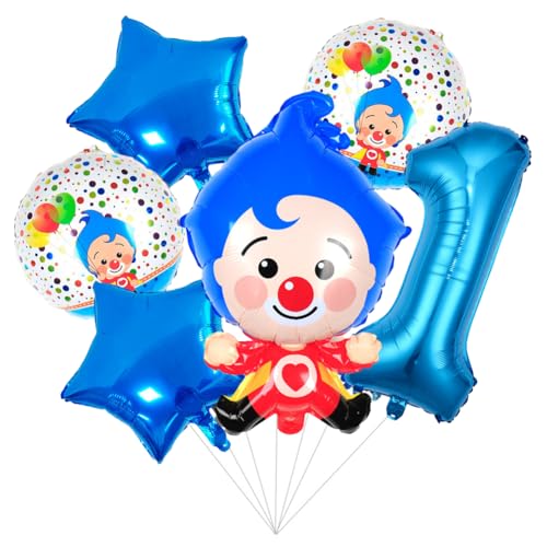 6 Stück Clownballons, Dekorationen zum 1. Geburtstag, Zirkusgeburtstagsdekorationen, Clownballonset, geeignet für Karnevalsgeburtstagsdekorationen, Zirkusthema-Partyballons 6 Stück Clownballons, Dekorationen zum 1. Geburtstag, Zirkusgeburtstagsdekorationen, Clownballonset, geeignet für Karnevalsgeburtstagsdekorationen, Zirkusthema-Partyballons von QYEHF