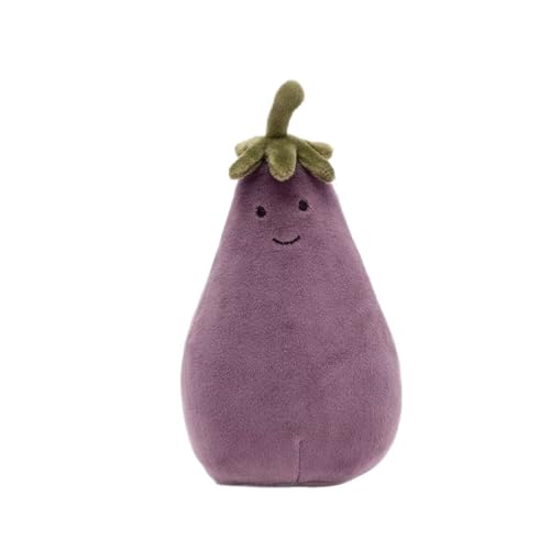 Aubergine Plüschen Spielzeug, Kreative Aubergine Plüschtiere, 17CM Gemüse und Obst Plüschpuppen,Geschenk Für Kinder Liebhaber und Jungen Mädchen Heimdekoration (Aubergine Violett) von QYEHF