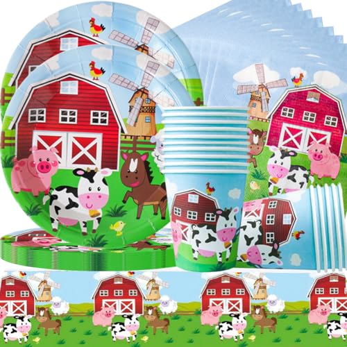 Bauernhof Party Geschirr, Bauernhof Geburtstag Teller,Bauernhof Geburtstag Dekoration,Deko Bauernhoftiere Geburtstag Party Geschirr Tiere Pappteller Becher Servietten Tischdeko 10 Persone Bauernhof Party Geschirr, Bauernhof Geburtstag Teller,Bauernhof Geburtstag Dekoration,Deko Bauernhoftiere Geburtstag Party Geschirr Tiere Pappteller Becher Servietten Tischdeko 10 Persone von QYEHF