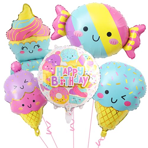 Candy Ice Cream Ballon, 5PCS Eiscreme Party Deko, Eiscreme Ballons, Folienballon Candy, Geeignet für Geburtstagsballons zum Thema Eiscreme für Jungen und Mädchen Candy Ice Cream Ballon, 5PCS Eiscreme Party Deko, Eiscreme Ballons, Folienballon Candy, Geeignet für Geburtstagsballons zum Thema Eiscreme für Jungen und Mädchen von QYEHF