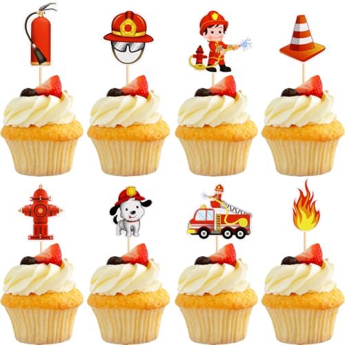Feuerwehrmann Tortendeko, Feuerwehr Geburtstagsfeier Deko,24PCS Feuerwehrmann Geburtstag Tortendeko, Fire Truck Cupcake Toppers,Feuerwehr Kuchendeckel Feuerwehrmann Tortendeko, Feuerwehr Geburtstagsfeier Deko,24PCS Feuerwehrmann Geburtstag Tortendeko, Fire Truck Cupcake Toppers,Feuerwehr Kuchendeckel von QYEHF
