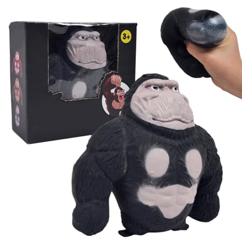 Gorilla Stress Relief Toy, Gorilla Squeeze Toy, Squishy Monkey, Irritability Gorilla Toy, Anti-Anxiety Irritability Gorilla Toy, Soft, Entertainment and Decompression (Gorillas) Black von QYEHF