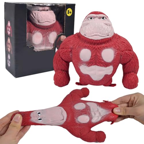 Gorilla Stress Relief Toy, Gorilla Squeeze Toy, Squishy Monkey, Irritability Gorilla Toy, Anti-Anxiety Irritability Gorilla Toy, Soft, Entertainment and Decompression (Gorillas) Red von QYEHF