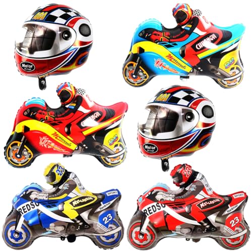 Motocross Geburtstag, Racing Ballon Set,Motorrad Deko Luftballons, Rennauto Folienballon, 6PCS Cars Geburtstagsdeko Luftballons Motorrad, Motorrad Geburtstag Junge Dekoration Dekoration Rennwagen Motocross Geburtstag, Racing Ballon Set,Motorrad Deko Luftballons, Rennauto Folienballon, 6PCS Cars Geburtstagsdeko Luftballons Motorrad, Motorrad Geburtstag Junge Dekoration Dekoration Rennwagen von QYEHF