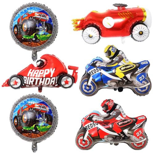 Motocross Geburtstag,Motorrad Deko Luftballons, Rennauto Folienballon, 6PCS Cars Geburtstagsdeko Luftballons Motorrad, Motorrad Geburtstag Junge Dekoration Renn-Auto Luftballon Set Dekoration Rennwage Motocross Geburtstag,Motorrad Deko Luftballons, Rennauto Folienballon, 6PCS Cars Geburtstagsdeko Luftballons Motorrad, Motorrad Geburtstag Junge Dekoration Renn-Auto Luftballon Set Dekoration Rennwage von QYEHF