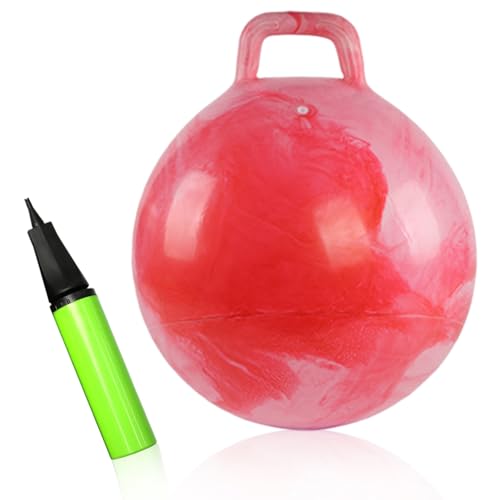 QYEHF Hüpfball mit Griff für,Hüpfball für Aufblasbarer Hopperbal mit Pumpe,55 cm Hopper Ball für，max.Belastbarkeit 100 KG, Spielzeug für 3-6 Jahre Drinnen & Draußen von QYEHF