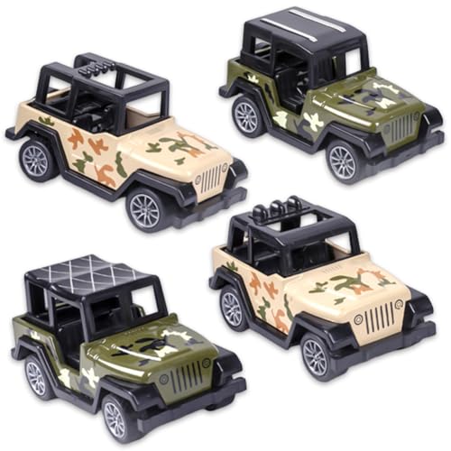 QYEHF Jeep Auto Modell,Legierung Kinder Spielzeug Auto,4PCS Camouflage Jeep Modell,Kinder Spielzeug Geschenk für Jungen und Mädchen (8 * 3.9 * 4.5CM) von QYEHF