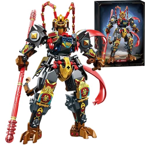 QYEHF Monkie Bausets, Monkey King Warrior Mecha-Modellbausatz,Monkey King Mech-Bausets für Erwachsene,Hero Warrior Mecha-Modellbausatz Ausstellungsdeko Geschenkideen,397PCS von QYEHF