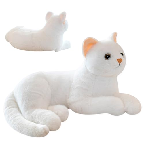 QYEHF Simulation Katze, Katze Kuscheltier Spielzeug, Katze weiß, Realistische Schlafende Katze aus Plüsch, Fotografie-Requisiten,Geschenk für Freunde und Kinder, 30 cm QYEHF Simulation Katze, Katze Kuscheltier Spielzeug, Katze weiß, Realistische Schlafende Katze aus Plüsch, Fotografie-Requisiten,Geschenk für Freunde und Kinder, 30 cm von QYEHF