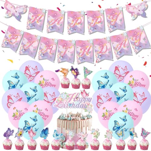 Schmetterling Geburtstag Deko Set,Schmetterling Folienballon, Schmetterlinge Deko Geburtstag, Geburtstagsdeko Mädchen,Geburtstag Mädchen,Schmetterling Geburtstagsdeko Bunte Gut Schmetterling Geburtstag Deko Set,Schmetterling Folienballon, Schmetterlinge Deko Geburtstag, Geburtstagsdeko Mädchen,Geburtstag Mädchen,Schmetterling Geburtstagsdeko Bunte Gut von QYEHF