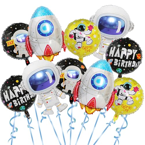 Weltraum Astronaut Folienballon, 10PCS Weltraum Themenballon, Rakete Raumschiff Helium Ballon, Jungen Kindergeburtstag Dekorationen Party Zubehör, Universum Geburtstagsparty Weltraum Astronaut Folienballon, 10PCS Weltraum Themenballon, Rakete Raumschiff Helium Ballon, Jungen Kindergeburtstag Dekorationen Party Zubehör, Universum Geburtstagsparty von QYEHF