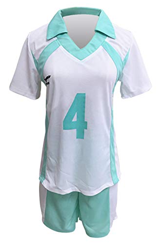 QYIFIRST Anime Aoba Johsai High School Oikawa Tooru Jersey Set Volleyballverein Team NO.4 Cosplay Kostüm Blau XL von QYIFIRST