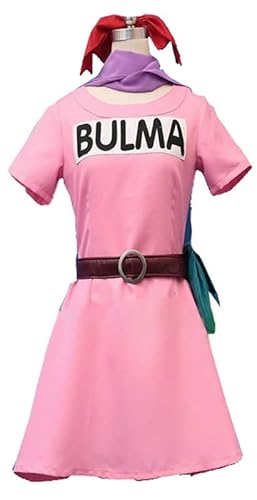 QYIFIRST Anime Bulma Bloomers Outfits Fasching Cosplay Kostüm Rosa Damen M von QYIFIRST