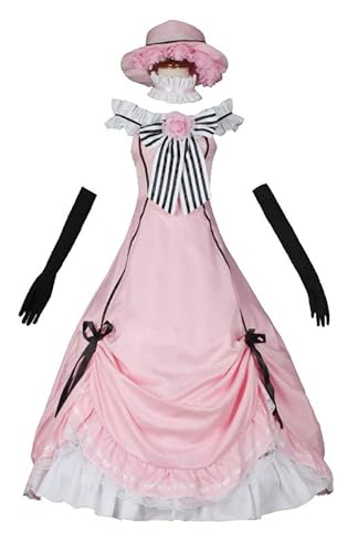 QYIFIRST Anime Ciel Phantomhive Kleid Outfits Fasching Cosplay Kostüm Rosa Damen 3XL von QYIFIRST