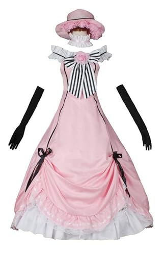 QYIFIRST Anime Ciel Phantomhive Kleid Outfits Fasching Cosplay Kostüm Rosa Damen M von QYIFIRST