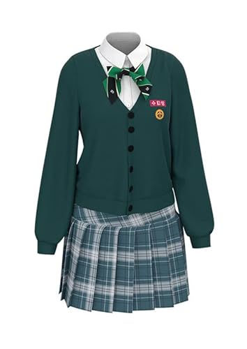 QYIFIRST Anime Hyosan High School Schuluniform Outfits Fasching Cosplay Kostüm Grün Damen M von QYIFIRST