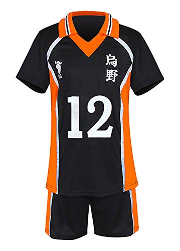 QYIFIRST Anime Karasuno Koukou High School Tsukishima Kei Jersey Set T-Shirt Shorts Suit Nr.12 Cosplay Kostüm Schwarz M QYIFIRST Anime Karasuno Koukou High School Tsukishima Kei Jersey Set T-Shirt Shorts Suit Nr.12 Cosplay Kostüm Schwarz M von QYIFIRST