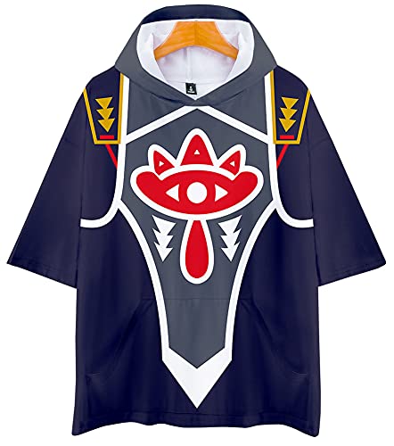 QYIFIRST Anime Link Rinku Zeruda no Densetsu Tee Shirt 3D Kurzarm T-Shirt Top Bluse Cosplay Kostüm Blau XXL (Chest 118cm) von QYIFIRST
