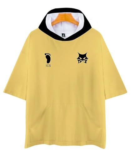 QYIFIRST Anime MSBY Volleyball Club short sleeved Shirt mit Kapuze Bluse Tee Cosplay Kostüm mehrfarbig M (Chest 114cm) von QYIFIRST