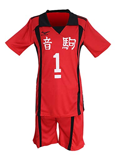 QYIFIRST Anime Nekoma High School Kuroo Tetsurou Sportswear Kurzarm Sportbekleidung Suit #1 Cosplay Kostüm Rot L von QYIFIRST