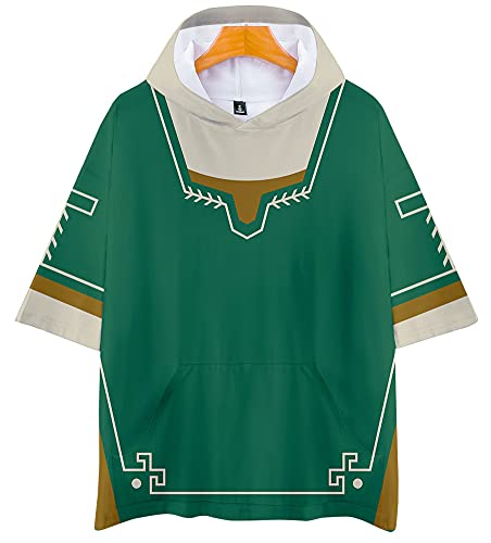 QYIFIRST Anime Zeruda no Densetsu Link Rinku Tee Shirt 3D Kurzarm T-Shirt Top Bluse Cosplay Kostüm Grün XXL (Chest 118cm) von QYIFIRST
