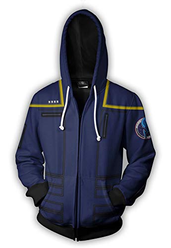 QYIFIRST Herren Damen Pullover Cartoon Mantel Star Cosplay Kostüm Freizeit Printed Jacket Trenchcoat Blau-C 5XL (Chest 125cm) von QYIFIRST