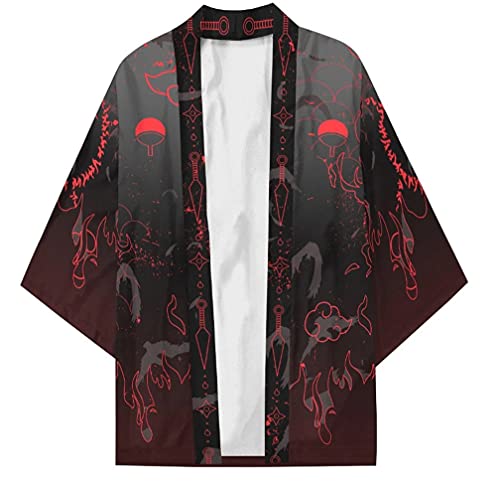 QYIFIRST Herren Damen Uchiha Clan Ichizoku uchiwa Strickjacke Umhang Mantel Kimono Cosplay Kostüm Schwarz L QYIFIRST Herren Damen Uchiha Clan Ichizoku uchiwa Strickjacke Umhang Mantel Kimono Cosplay Kostüm Schwarz L von QYIFIRST