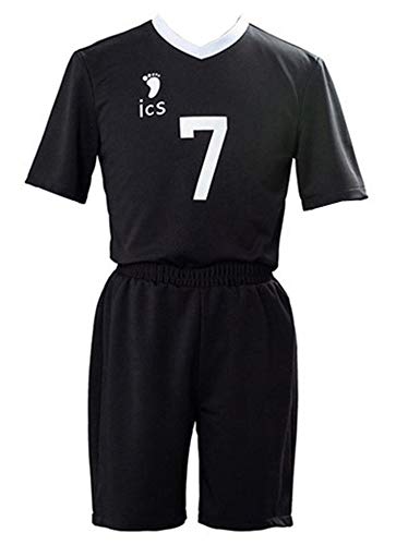 QYIFIRST Inarizaki High School Volleyball Club Miya Atsumu No.7 Jersey Set T-Shirt Shorts Suit Cosplay Kostüm Schwarz M von QYIFIRST