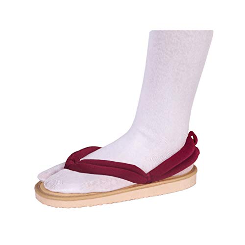 QYIFIRST Kimetsu no Yaiba Tanjiro Kamado Cosplay Clogs Shoes slippers Sandals für Kostüm Rotwein Herren Damen 39 (Inside length 24cm) von QYIFIRST