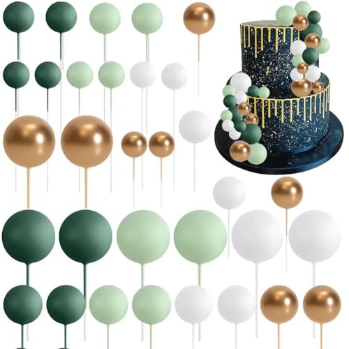 32PCS Kugel Cake Topper,DIY Kuchen Einlage Topper Geburtstag Kuchen Dekoration, für Valentinstag Hochzeit Bedarf Deko für Geburtstag,Grün 32PCS Kugel Cake Topper,DIY Kuchen Einlage Topper Geburtstag Kuchen Dekoration, für Valentinstag Hochzeit Bedarf Deko für Geburtstag,Grün von QYJMLH