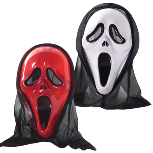 QYJMLH Halloween Maske, Scream Maske,Cosplay Realistische Requisiten, Halloween Horror Party Make-up-Ball Geister Gesicht Schreien Skelett Geister Maske,2PCS QYJMLH Halloween Maske, Scream Maske,Cosplay Realistische Requisiten, Halloween Horror Party Make-up-Ball Geister Gesicht Schreien Skelett Geister Maske,2PCS von QYJMLH