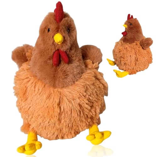 QYJMLH Huhn plüschtier 22CM,Plüschtier Stofftier Huhn, Stofftier mit Ei Gefüllt Huhn Plüschtier für Ostern Füllung Party Dekoration für Muttertag Geburtstag Party Mitgebsel von QYJMLH