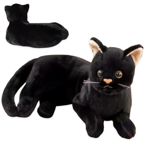 QYJMLH Schwarzer Katze Plüschtier,Katze Kuscheltier,Kuscheltier Lebensecht,Gefüllte Lebensechte Katze Plüschtier Spielzeug Für Heimdekoration, Fotografie-Requisiten, 30CM QYJMLH Schwarzer Katze Plüschtier,Katze Kuscheltier,Kuscheltier Lebensecht,Gefüllte Lebensechte Katze Plüschtier Spielzeug Für Heimdekoration, Fotografie-Requisiten, 30CM von QYJMLH