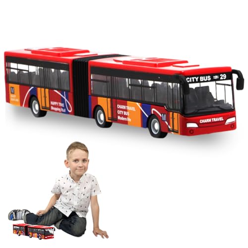 QYJMLH Spielzeugbus, Bus Auto, Pull Back Spielzeugautos,Bus Modell,Kreatives Spielzeug für Geschenk, Geburtstagsgeschenke für Jungen und Mädchen (18.5 * 3 cm) von QYJMLH